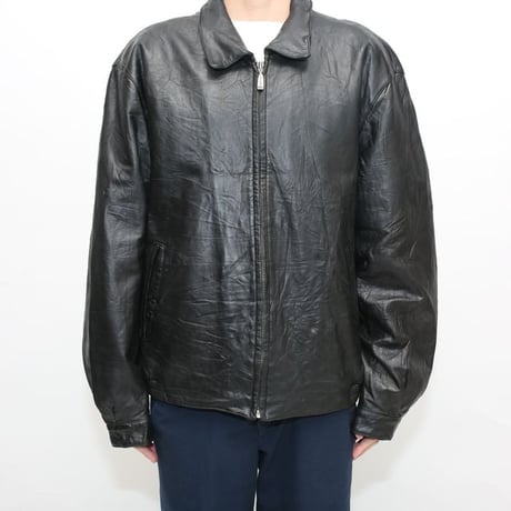 Black Leather Jacket Loose Silhouette