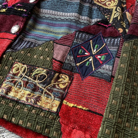 Multi Fabric Patchwork Design Jacket