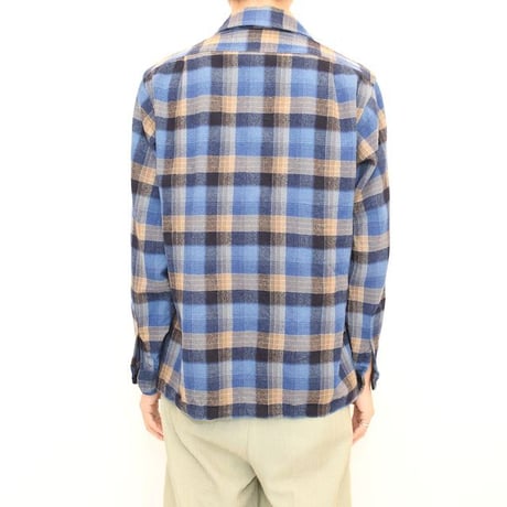 70's Pendleton Open Collar Wool Checked L/S Shirt