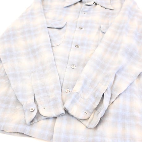 70's Pendleton Open Collared Check Wool L/S Shirt