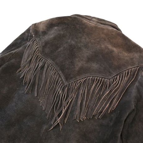 Wilsons Black Suede Fringe Leather Jacket