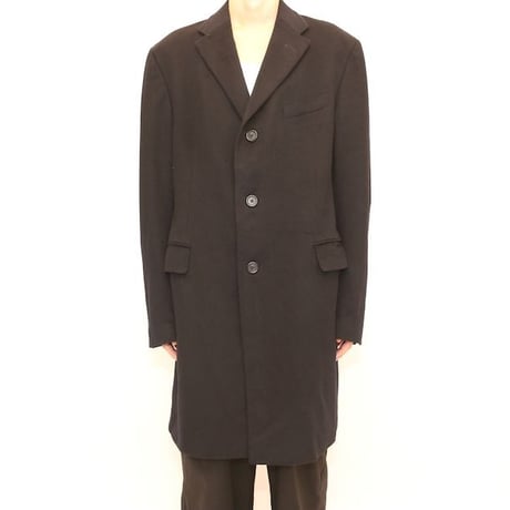 Vintage Chesterfield Merino Wool Coat Loose Silhouette Made in Italy