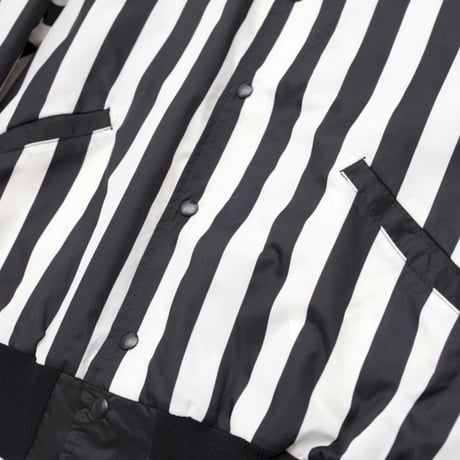 Black × White Stripe Nylon Jacket