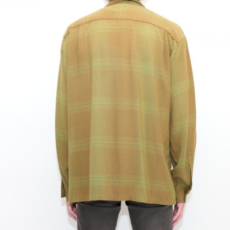 50s Sportsman Rayon Gabardine shirt カスリ柄 666cfb47773c993515f8a4e9b6643b