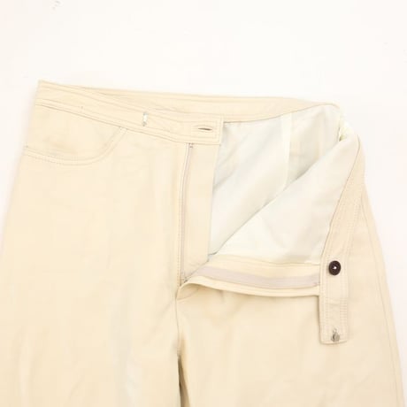 White Leather Slim Pants