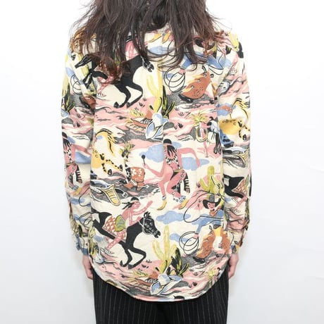 90's Shadow Boxer Cotton Printed Flannel Shirt MADE IN USA