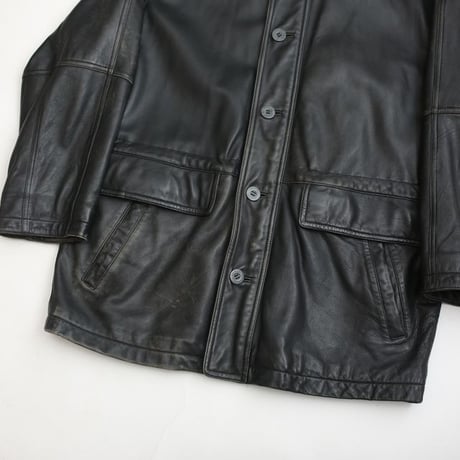 Black Lamb Leather Coat