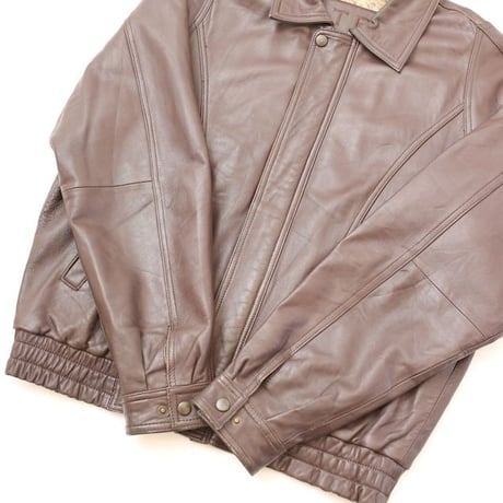Dark Brown Leather Jacket Loose Silhouette