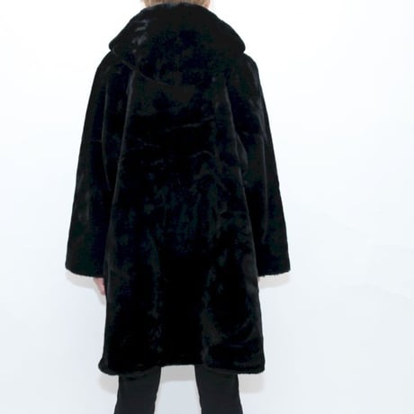 Black Fake Fur Coat