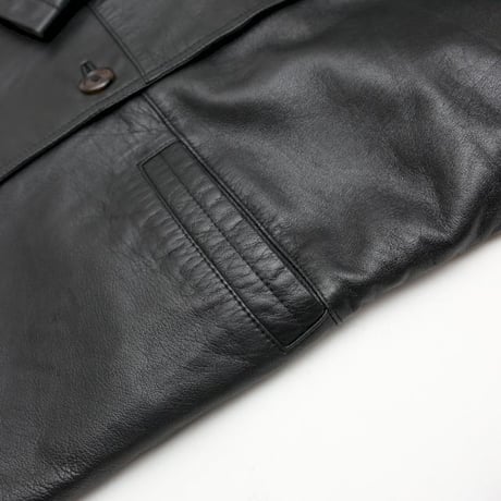 Black Lamb Leather Coat