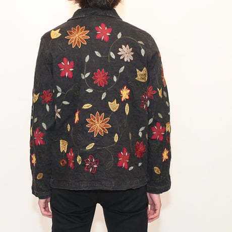 Black Denim Zip Up Jacket