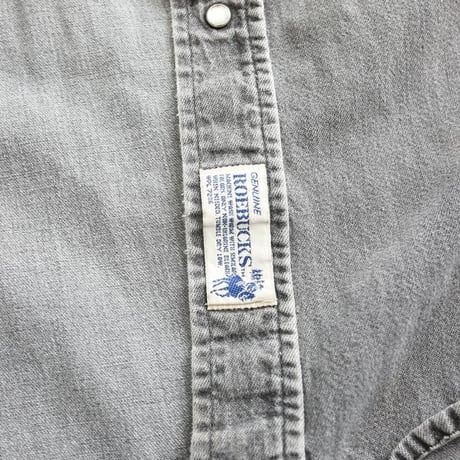 70's ROEBUCKS Black Denim Shirt