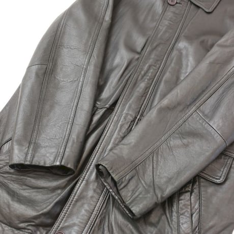 Black Leather Coat Loose Silhouette