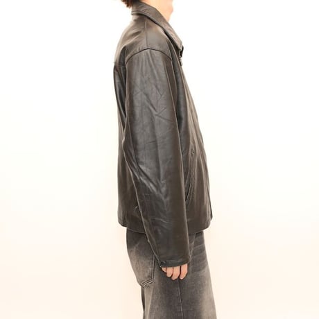 Black Leather Jacket Loose Silhouette