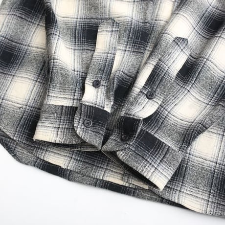 Pendleton Ombre Plaid Wool Shirt "Black×White"