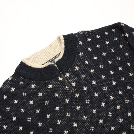 Half Zip Wool Knit Sweater