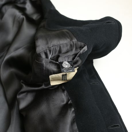 Black Wool Balmacaan Coat