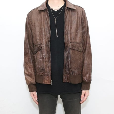 Brown Rib Leather Jacket