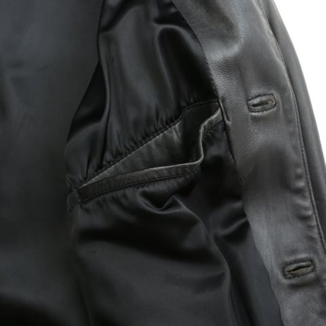 Black Lamb Leather Half Coat
