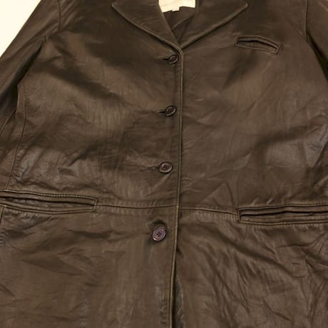 Saks Fifth Avenue Black Leather Coat