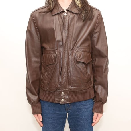 Brown Rib Leather Jacket