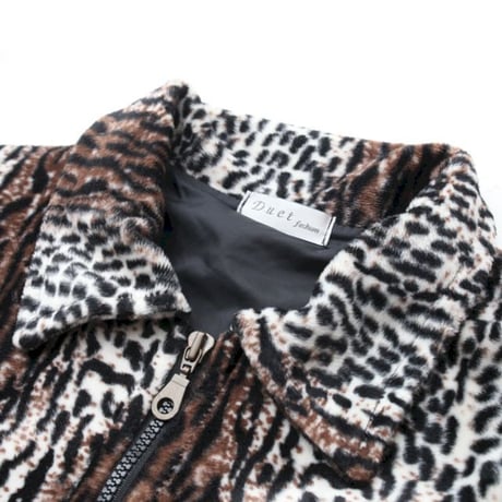 Animal Pattern Zip Up Jacket
