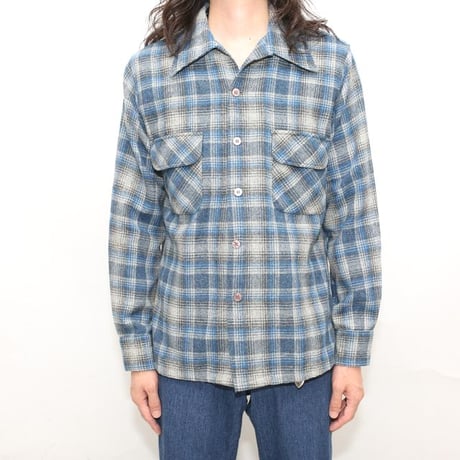 70s Town Craft Wool Plaid Loop Shirt