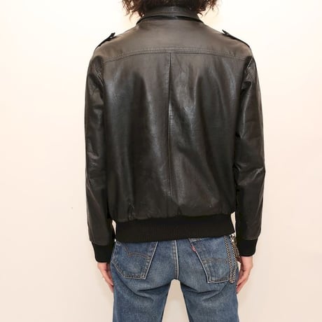 A-2 Type Black Leather Jacket Boa Lining