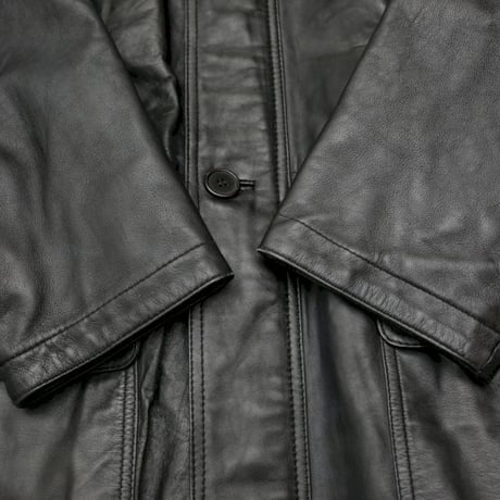 Black Lamb Leather Coat