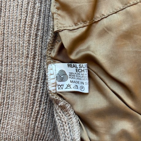 Norm Thompson Suede × Wool Knit Cardigan MADE IN GREAT BRITAIN