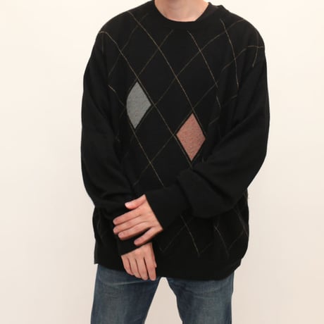 Cashmere Argyle Pattern Sweater