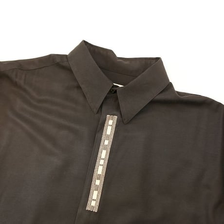 Rayon Plain Black L/S Shirt