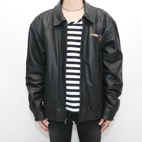 Black Leather Jacket NASCAR