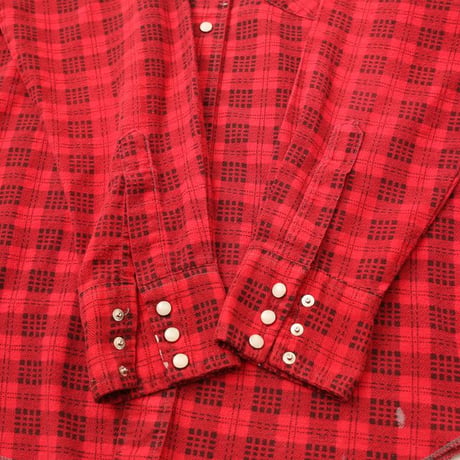 70's WASHINGTON DEE-CEE Plaid Print Flannel Western L/S Shirt