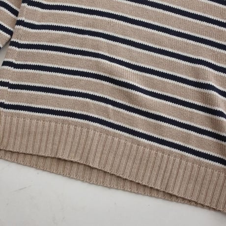 Brooks Brothers Border Pattern Cotton Knit Sweater