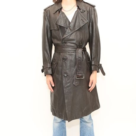 Black Leather Trench Coat