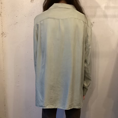 Open Collar Silk L/S Shirt