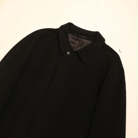 Black Wool Balmacaan Coat