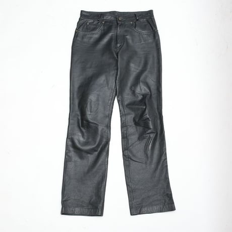 Euro Vintage Black Leather Pants