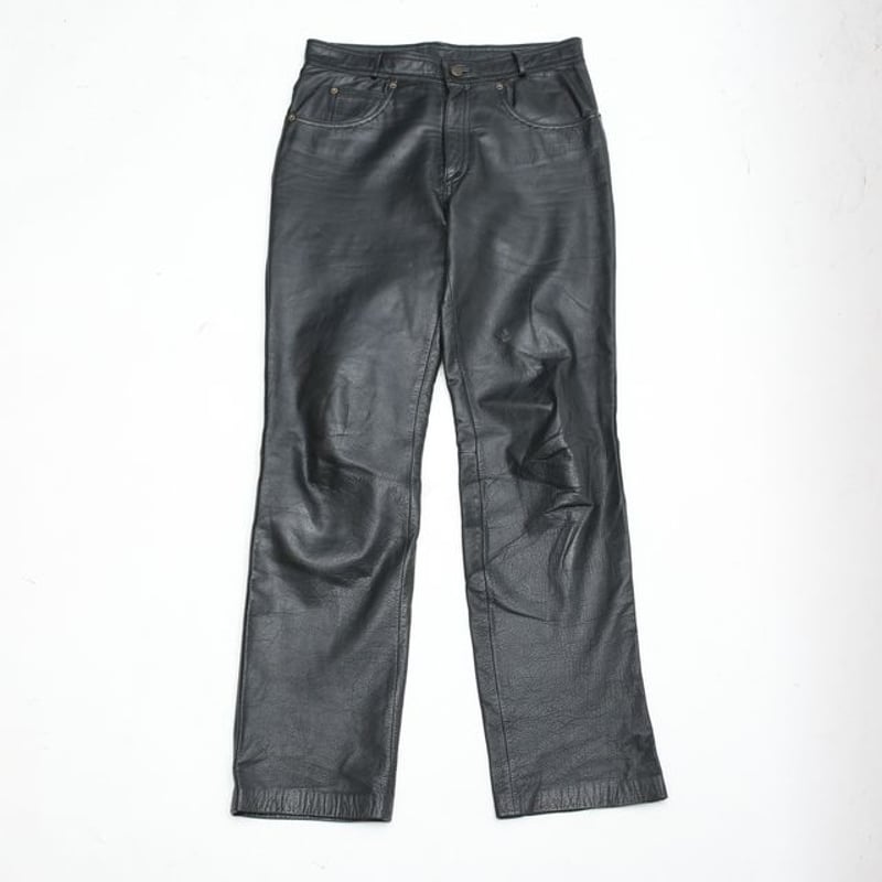 Euro Vintage Black Leather Pants | Strato