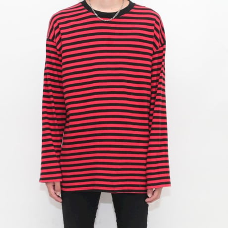 Red × Black Border L/S T-Shirt