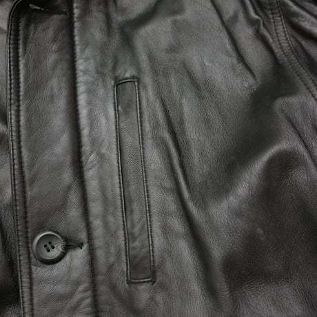 Black Lamb Leather Coat