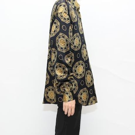 Baroque Pattern Silk L/S Shirt Made In Italy