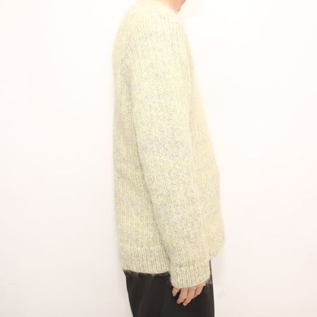 Mohair Blend V-Neck Knit Sweater Made in France