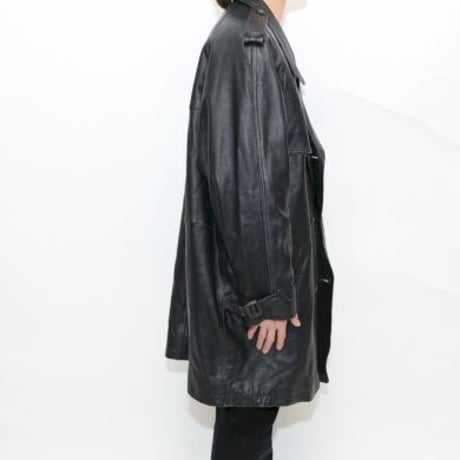 Black Leather Trench Coat