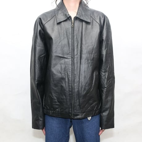 Black Leather Jacket Loose Silhouette