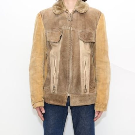 Sears Corduroy × Leather Boa Jacket