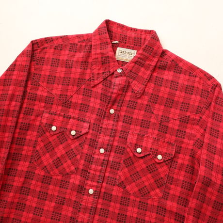 70's WASHINGTON DEE-CEE Plaid Print Flannel Western L/S Shirt