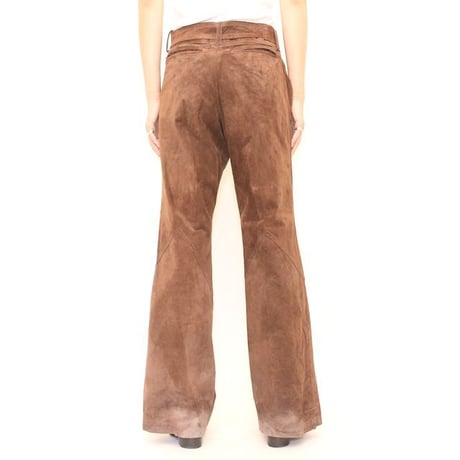 70's Suede Leather Flared Pants