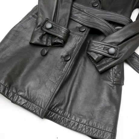 Black Lamb Leather Coat Slim Fit